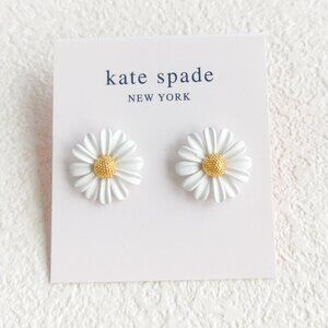 Kate Spade Into The Bloom Gold White Stud Earrings